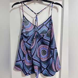 Twist-Back Spaghetti Strap Cami in Blue & Purple